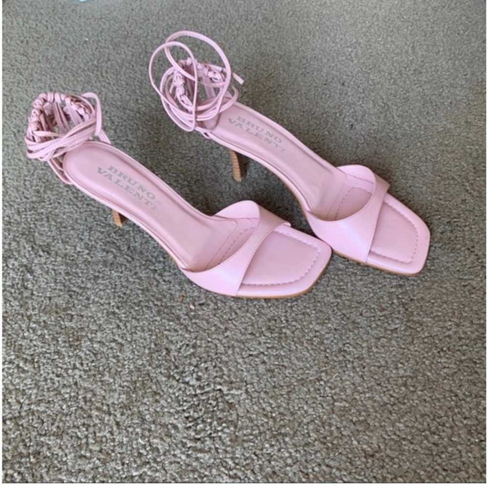 Bruno Valenti Pink Wrap Ankle Strap Heels size 9 - image 2