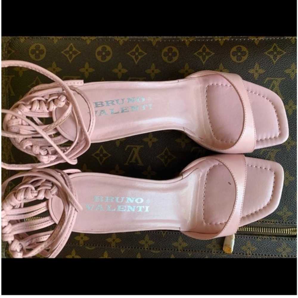 Bruno Valenti Pink Wrap Ankle Strap Heels size 9 - image 3