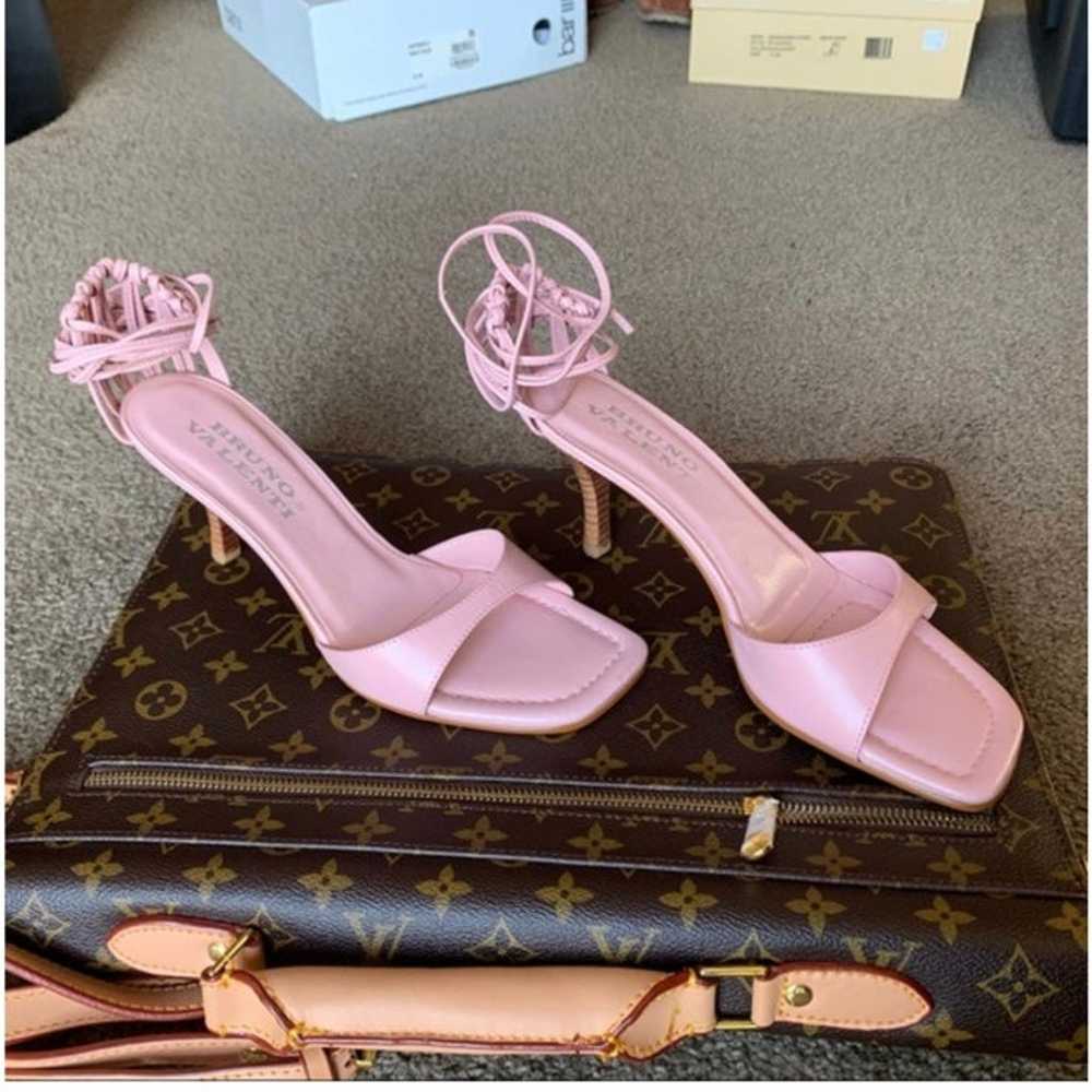 Bruno Valenti Pink Wrap Ankle Strap Heels size 9 - image 5