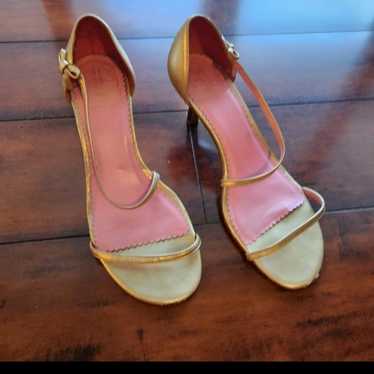 Lilly Pulitzer gold leather sandle