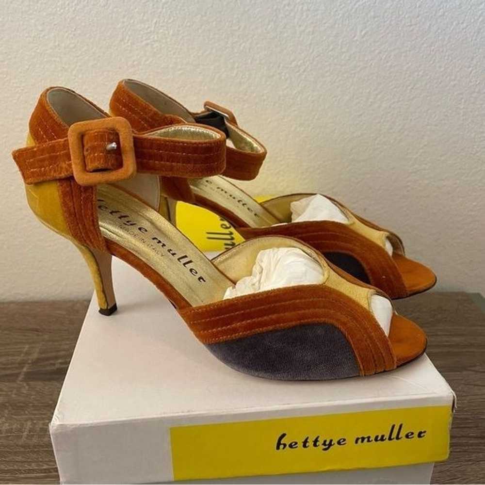 Bettye Muller Multicolored Velvet Heels, Size 36 … - image 1