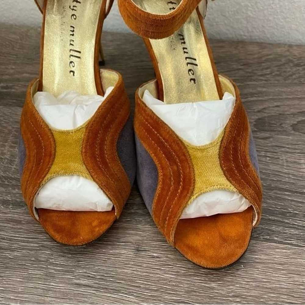 Bettye Muller Multicolored Velvet Heels, Size 36 … - image 2