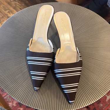 Kate Spade Brown Stripped Satin Heels