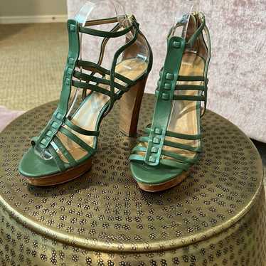 Talbots Vintage Sage Green Strappy Heels - image 1