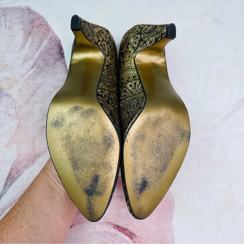 Andiamo Vintage Black Gold Pumps Heels Size 6M - image 6