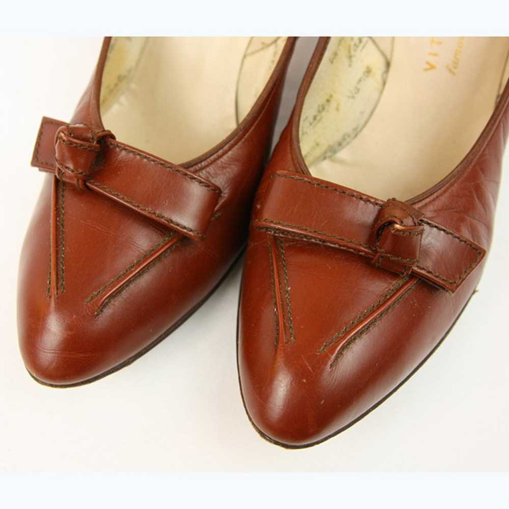 Vintage Vitality Caravan Leather Pumps Heels w Bo… - image 2