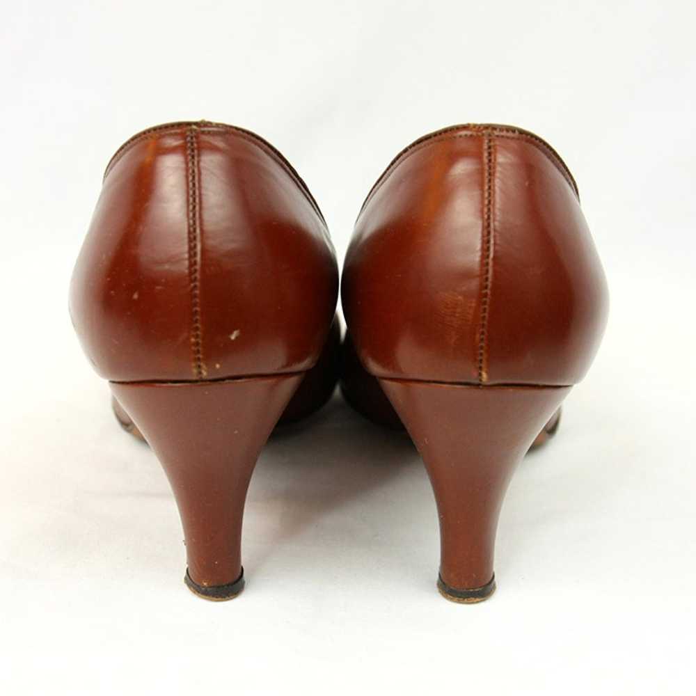 Vintage Vitality Caravan Leather Pumps Heels w Bo… - image 4