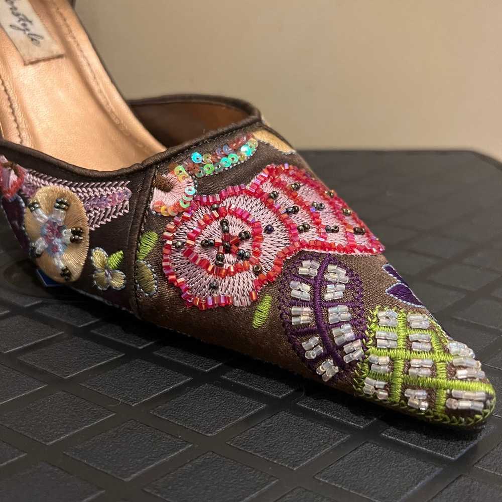 Women’s Beaded Sequin Dress Shoes, Size 9, Stilet… - image 2