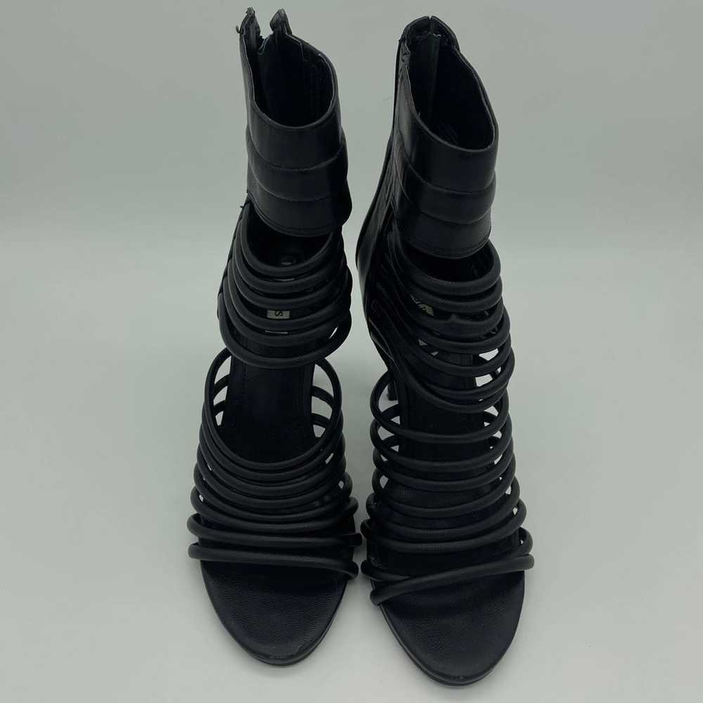 Vintage Guess Black Leather Strappy Heeled Booties - image 3