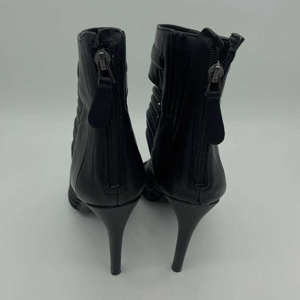 Vintage Guess Black Leather Strappy Heeled Booties - image 4