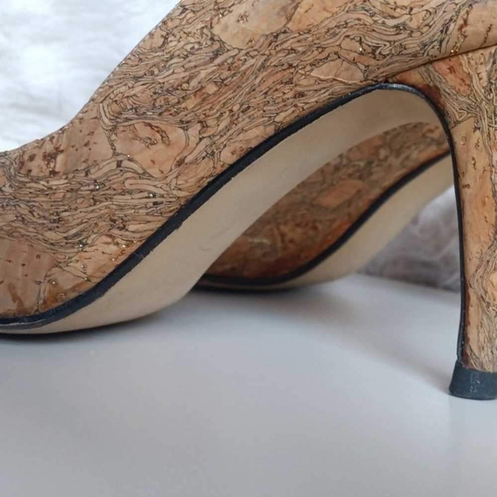 Vintage J. Renee Cork Metallic Gold Marbled Heels… - image 10