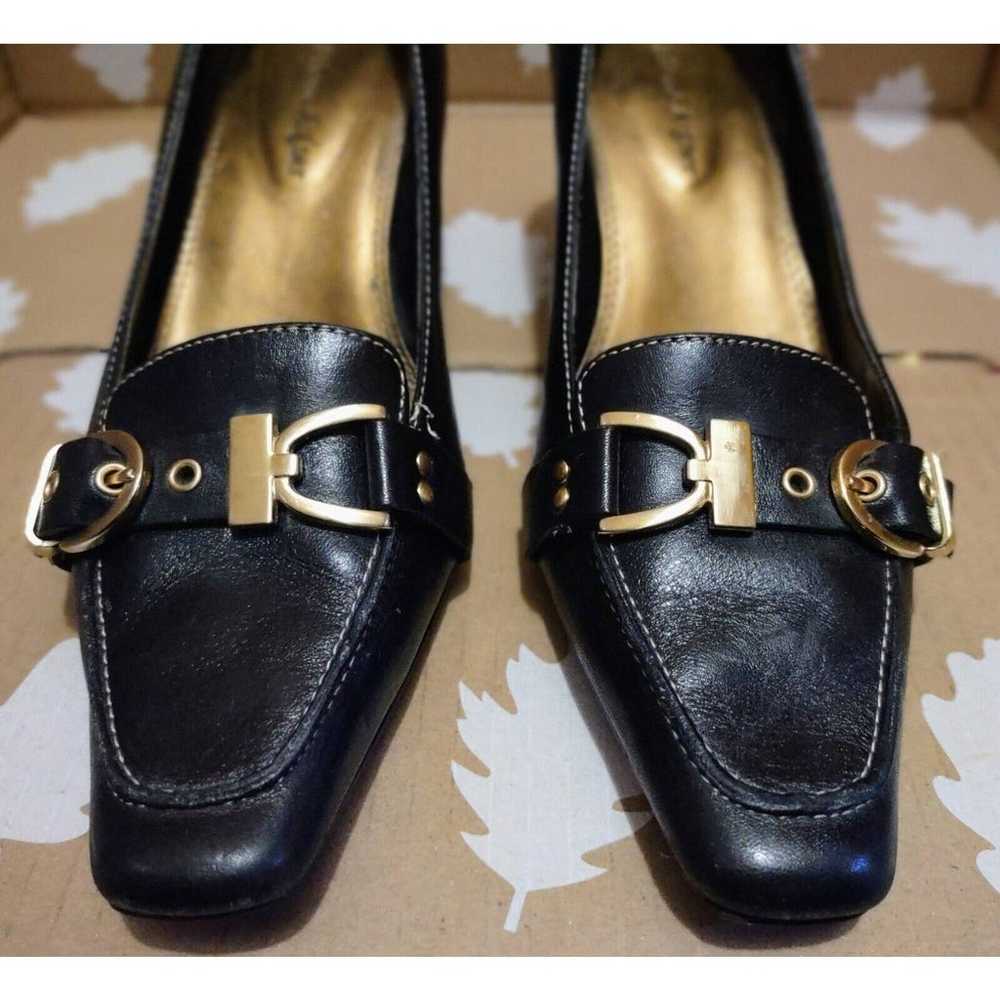 Vintage Etienne Aigner Leather Heels Horsebit Bla… - image 8