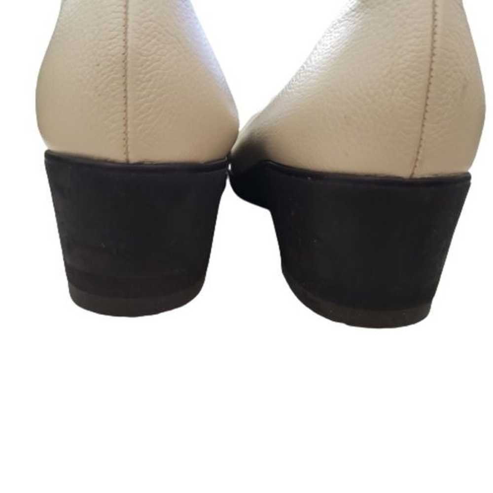 Salvatore Ferragamo Leather Cream Slip-on Shoes S… - image 3