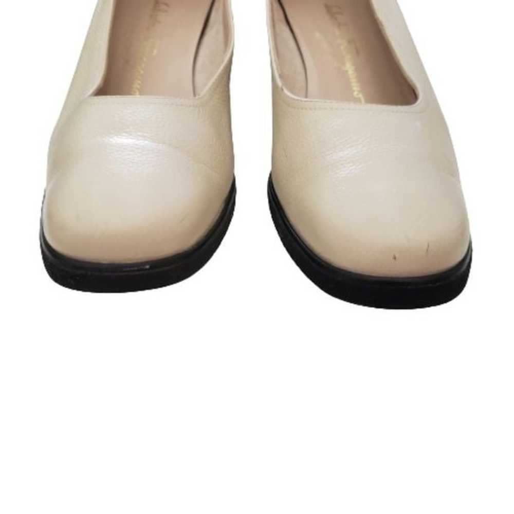 Salvatore Ferragamo Leather Cream Slip-on Shoes S… - image 4