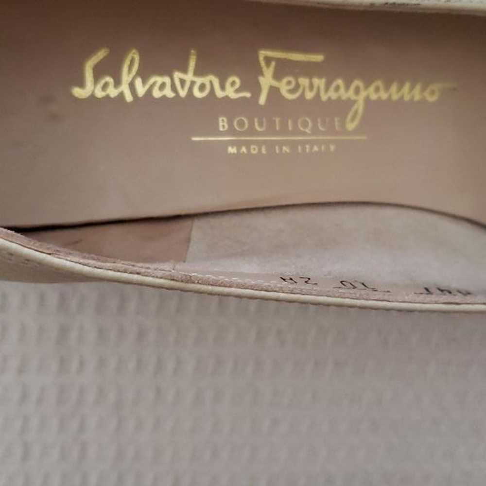 Salvatore Ferragamo Leather Cream Slip-on Shoes S… - image 5