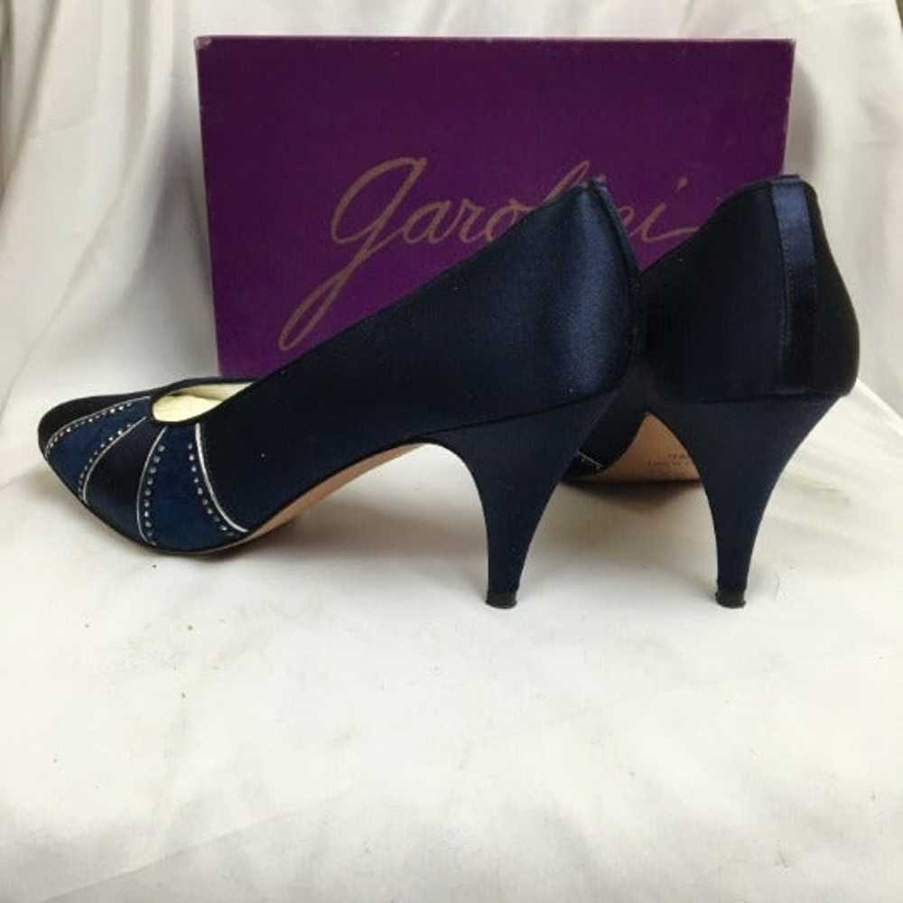 1980's Navy Satin Pumps - image 3