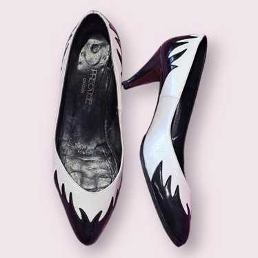 Vintage black & white flame heels - image 1