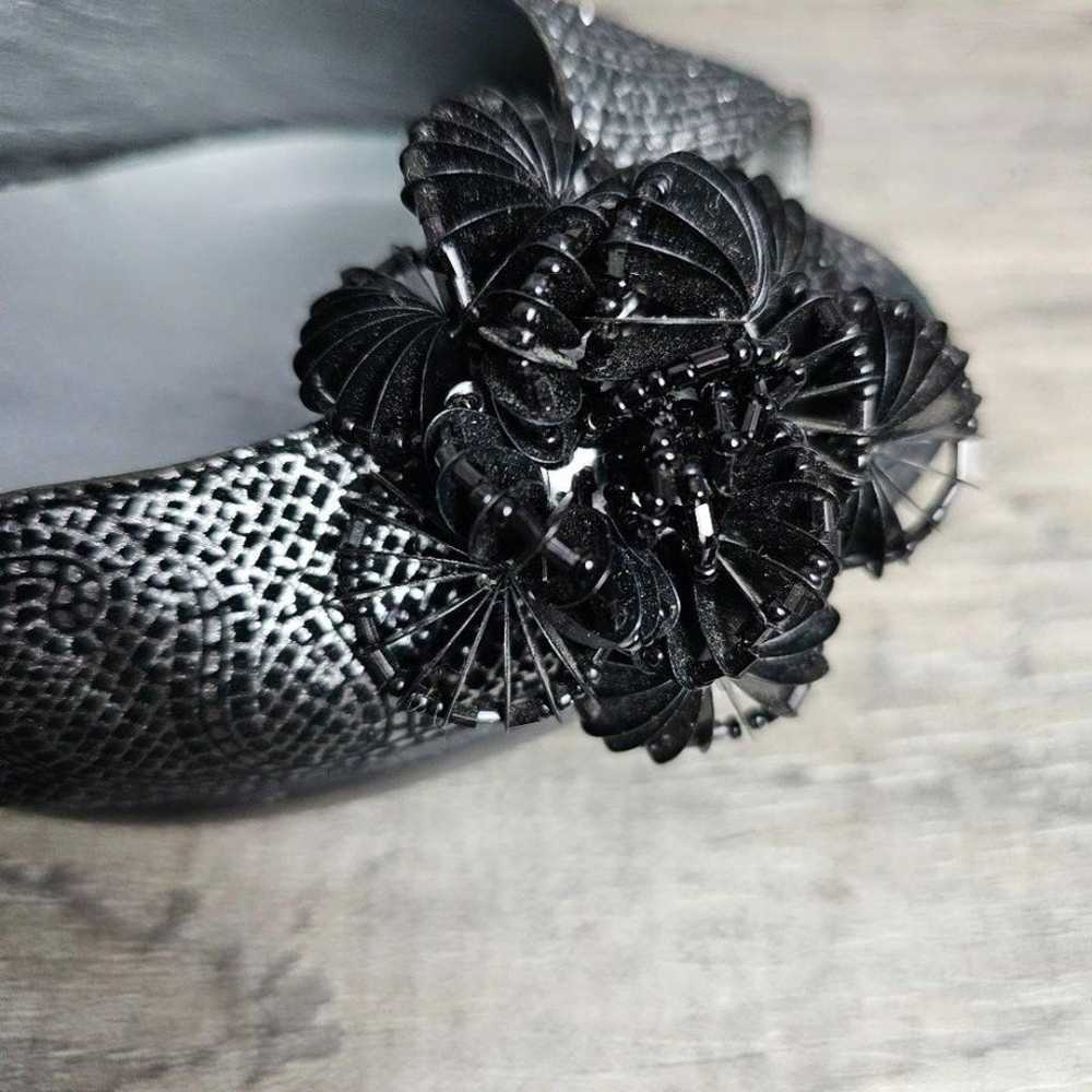 Salpy Vintage Floral Damask Black Wooden Heel - image 5