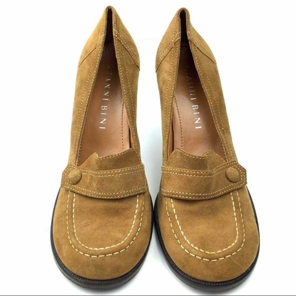 Gianni Bini heels size 6.5 tan suede Oxfords vint… - image 2