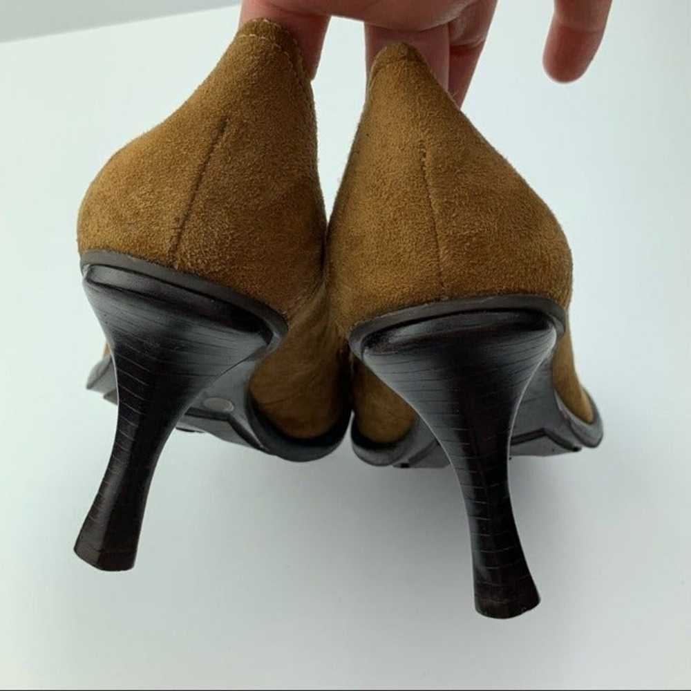 Gianni Bini heels size 6.5 tan suede Oxfords vint… - image 7