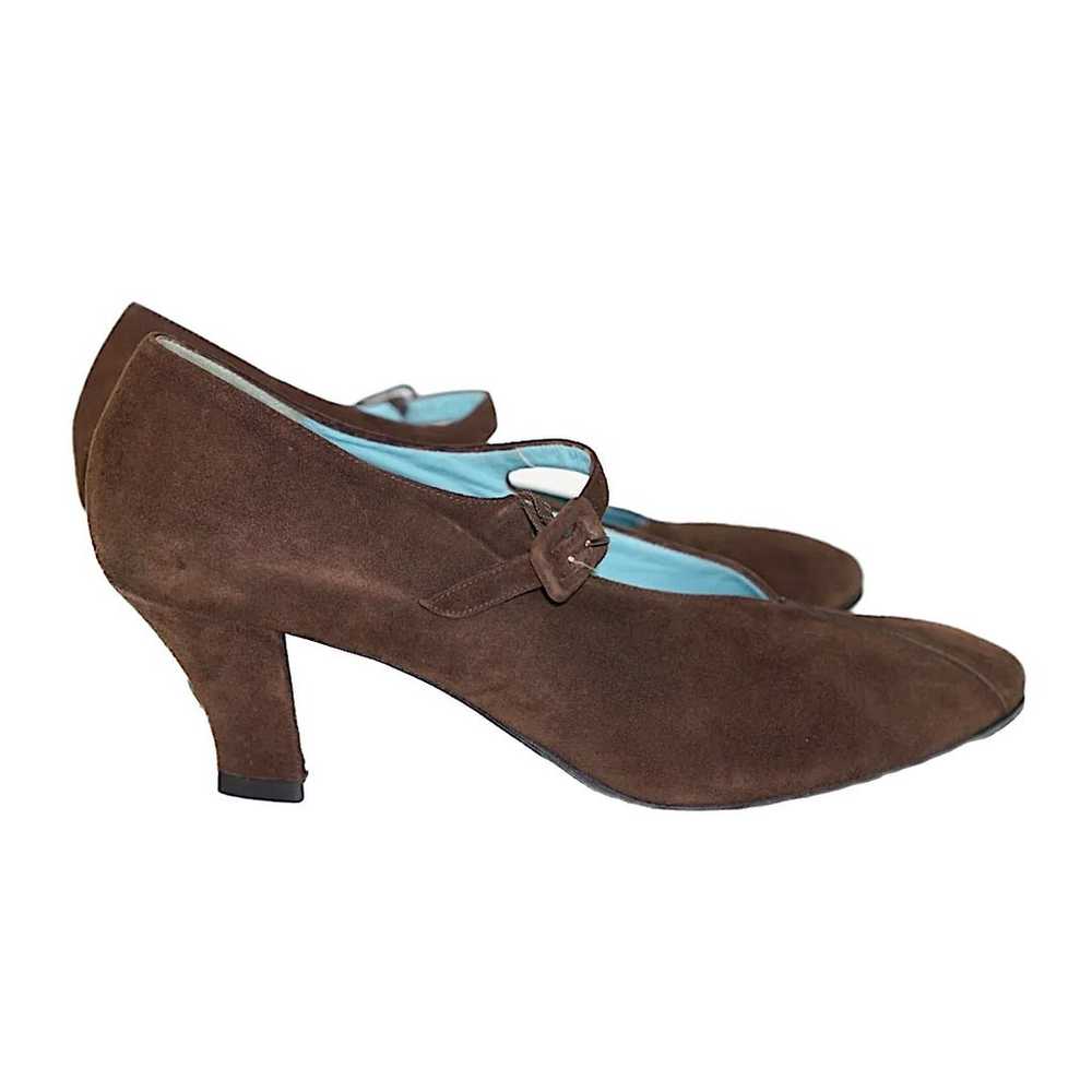 THIERRY RABOTIN Vintage Brown Suede Mary Jane Pum… - image 2