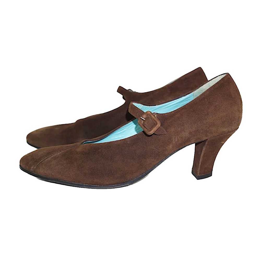 THIERRY RABOTIN Vintage Brown Suede Mary Jane Pum… - image 4