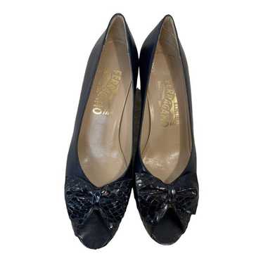 1980's Salvatore Ferragamo Peep Toe Pumps