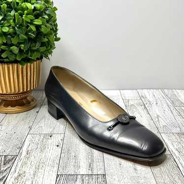 Salvatore Ferragamo Vintage Pumps Metallic Gray S… - image 1