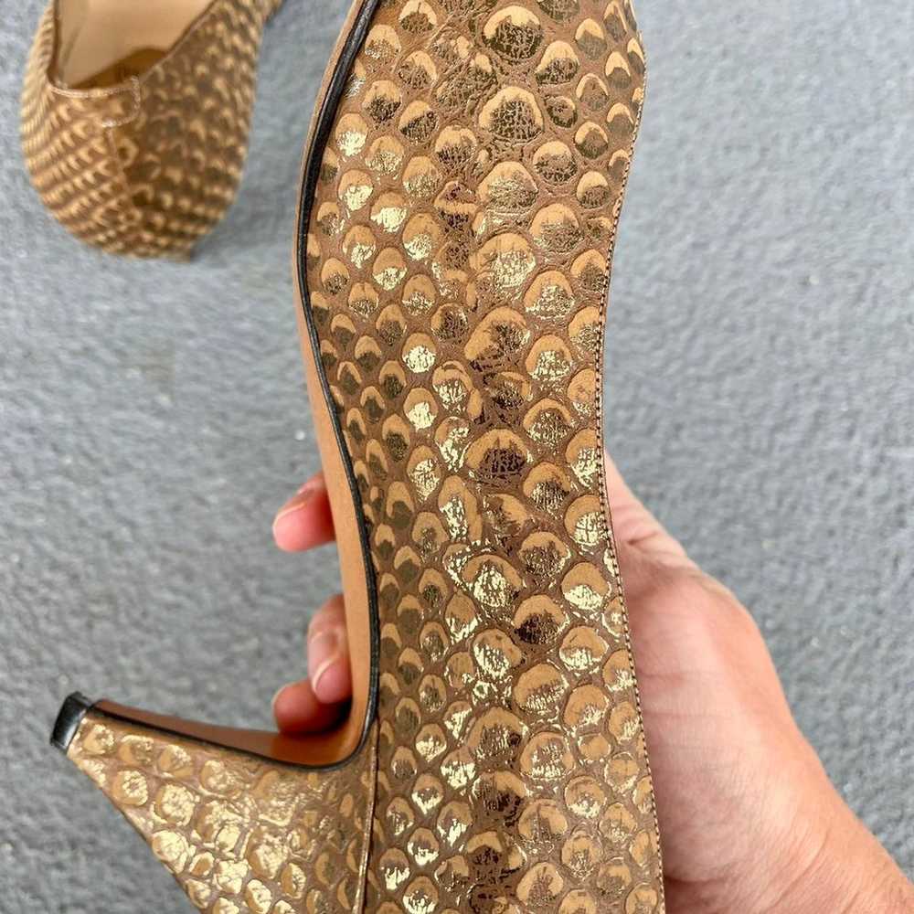 Vintage faux snakeskin 80s leather pumps size 10 B - image 7