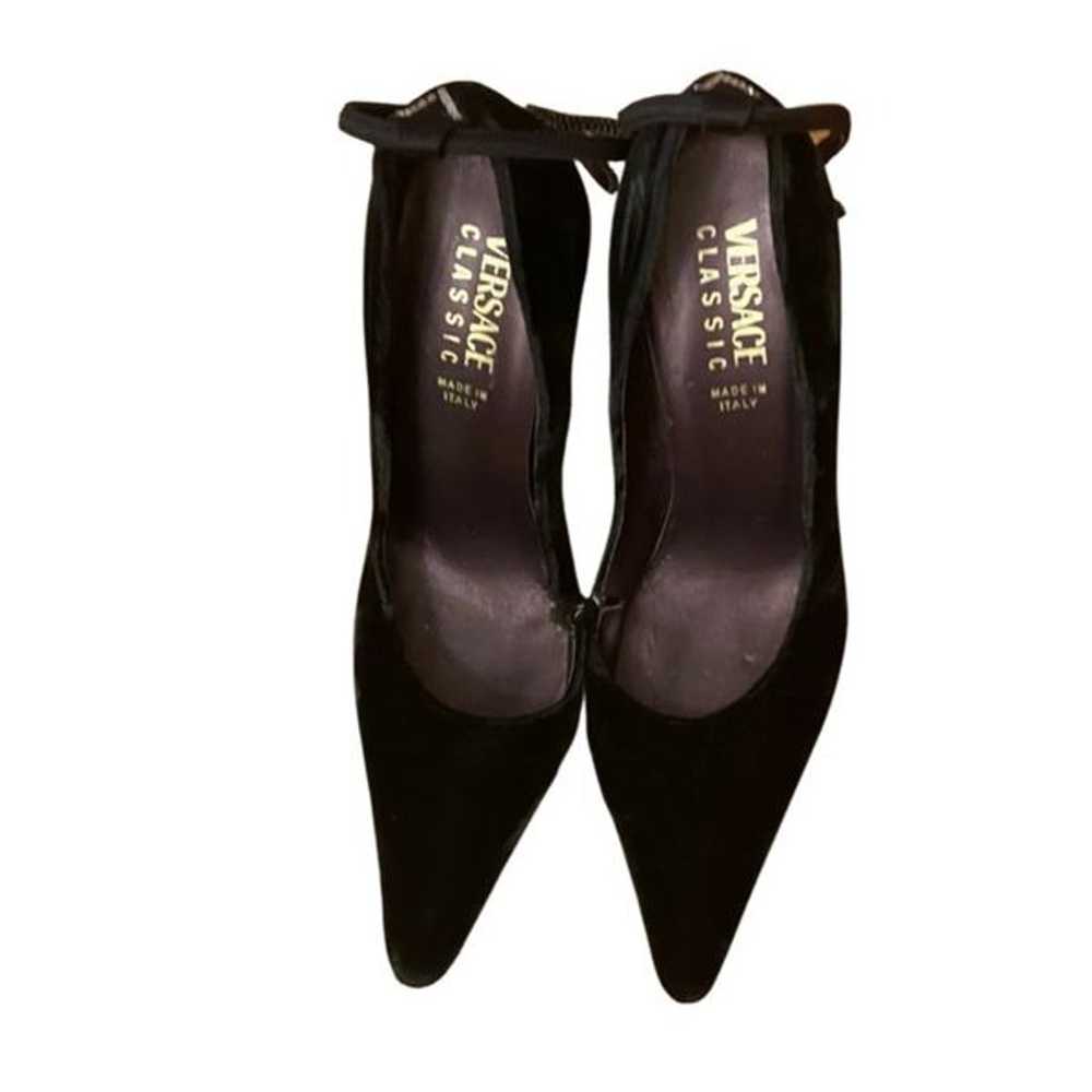 Versace Vintage Black Velvet Heels- Size 37 - image 4