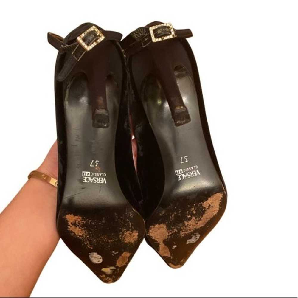 Versace Vintage Black Velvet Heels- Size 37 - image 6