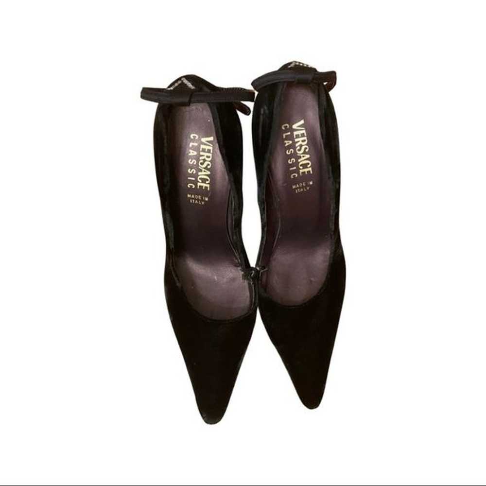 Versace Vintage Black Velvet Heels- Size 37 - image 7