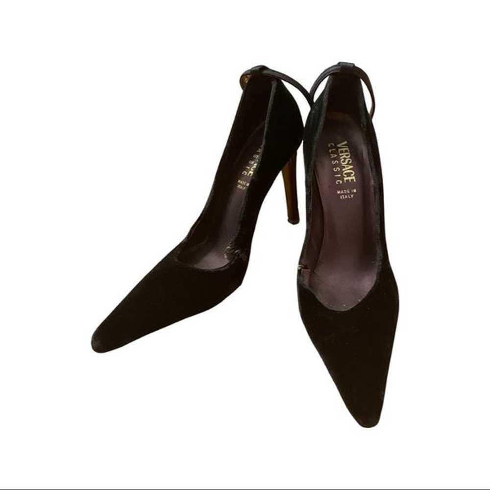Versace Vintage Black Velvet Heels- Size 37 - image 8