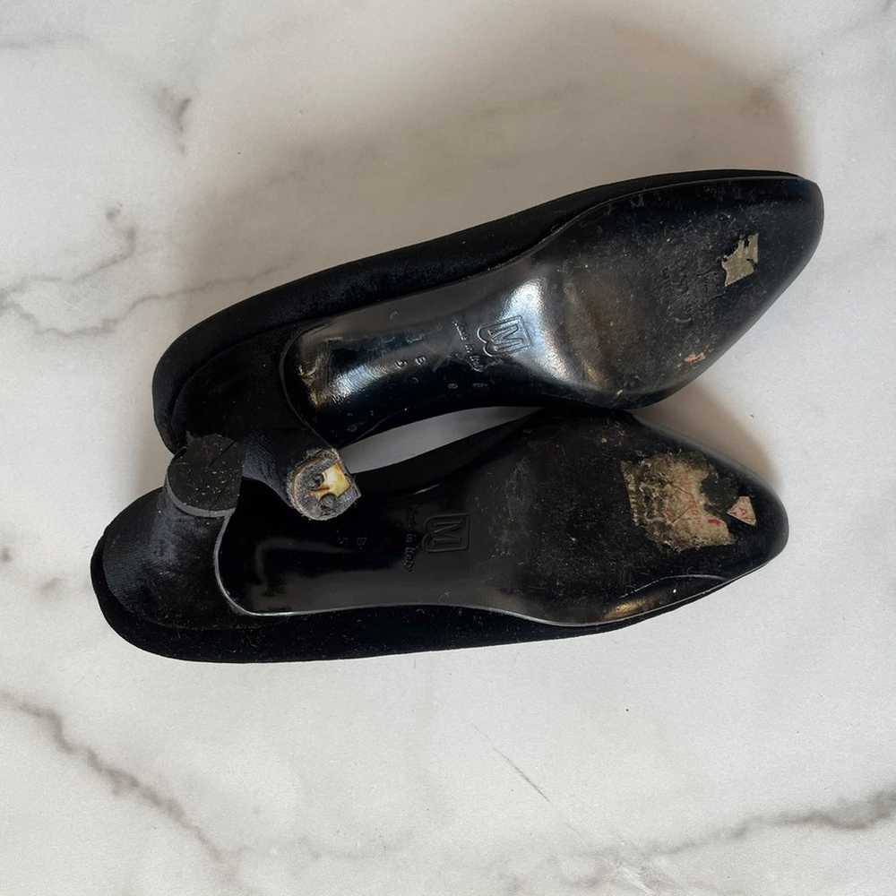 Vintage Bruno Magli Black Velvet Pumps - image 4