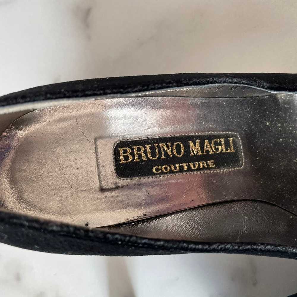 Vintage Bruno Magli Black Velvet Pumps - image 7