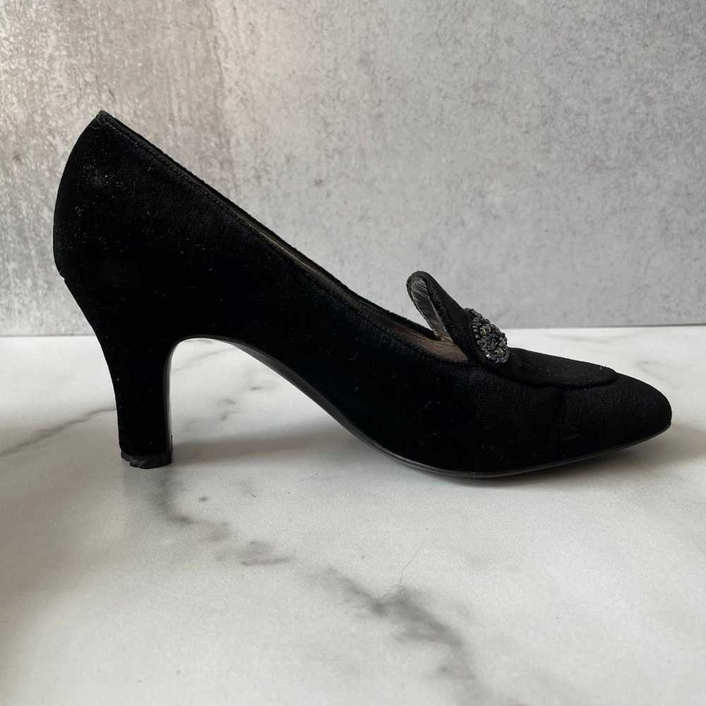 Vintage Bruno Magli Black Velvet Pumps - image 8