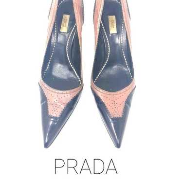 Prada Leather Oxford Pointy Pumps 37.5