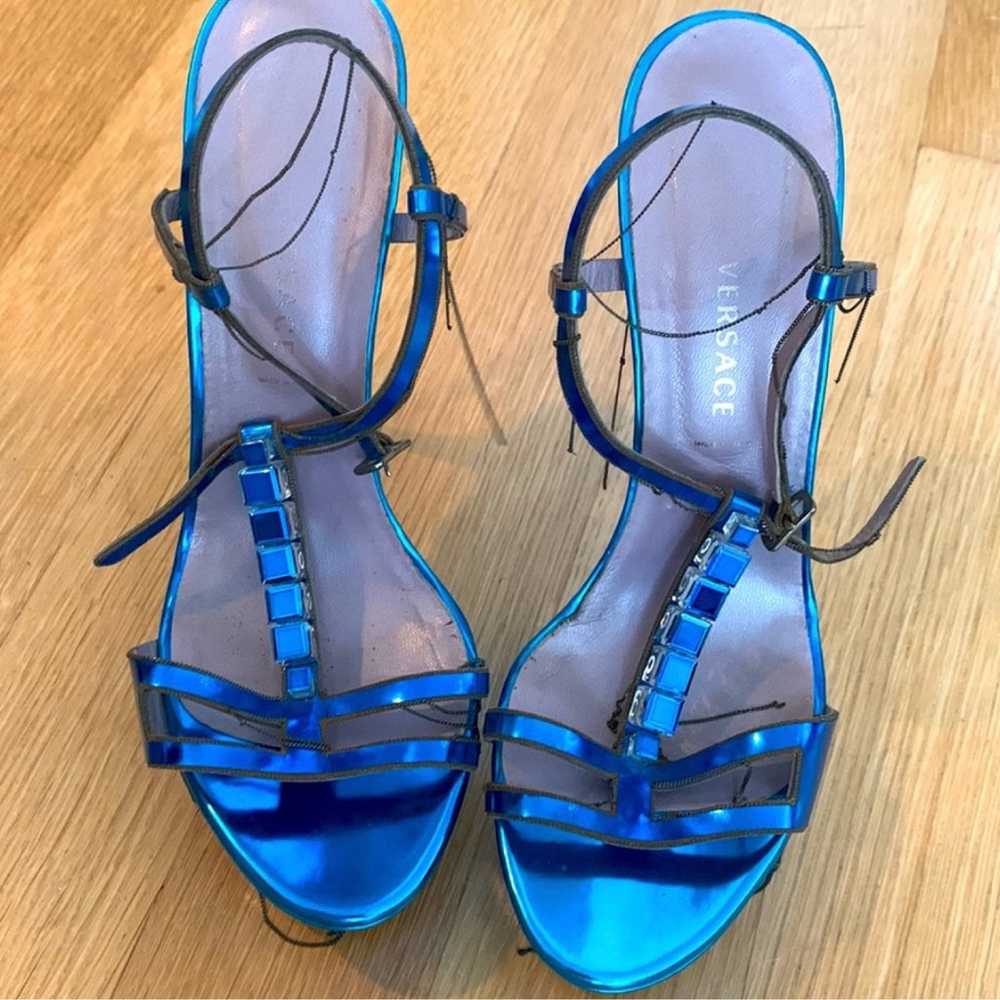 Versace Heels Vintage in Blue - image 2