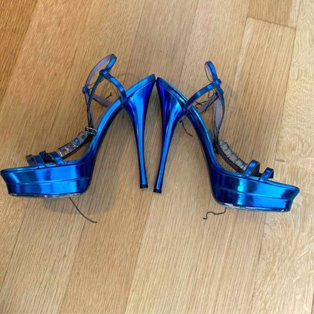 Versace Heels Vintage in Blue - image 4