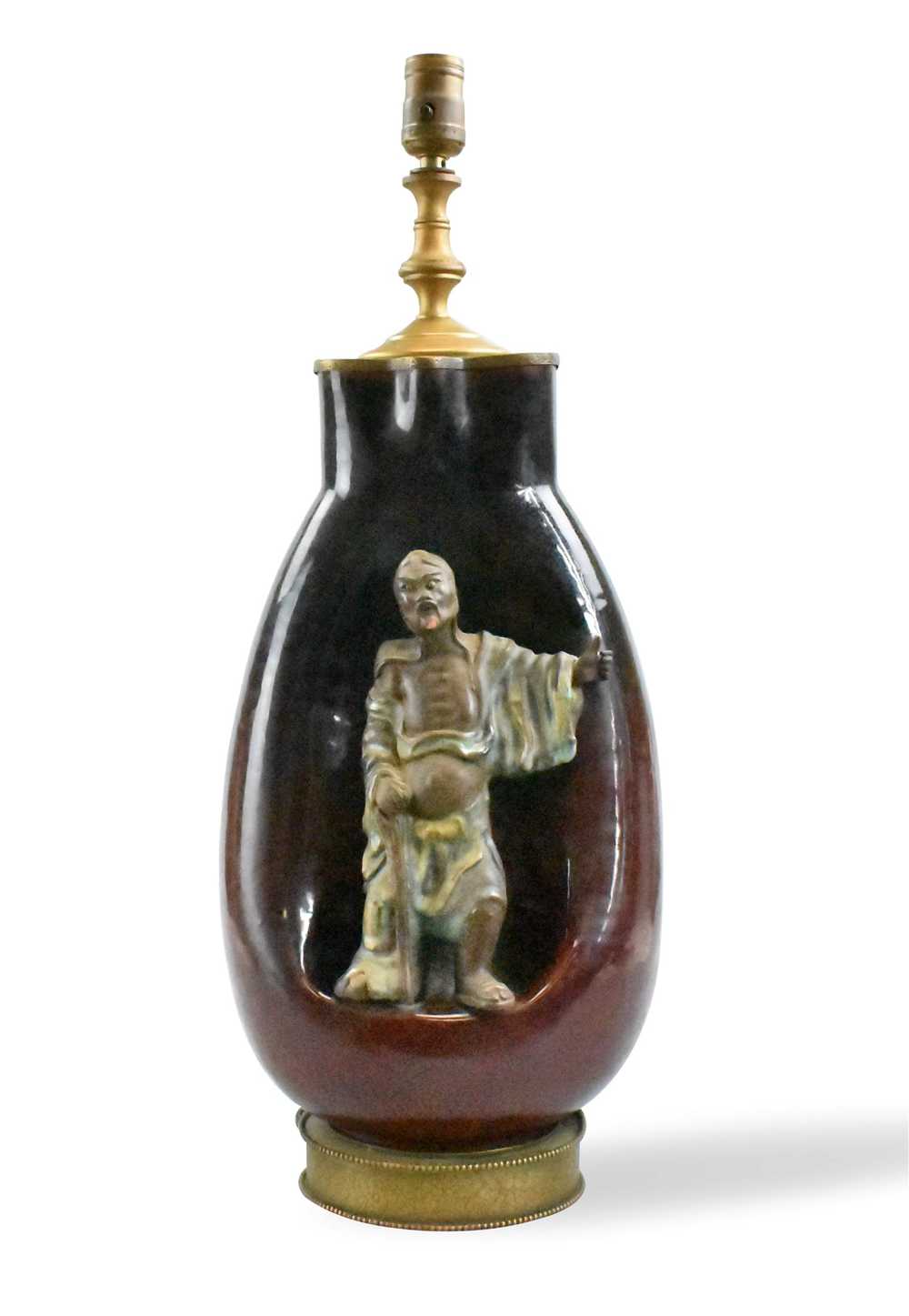 Japanese Porcelain Vase w/ Luohan ,Meiji Period - image 2