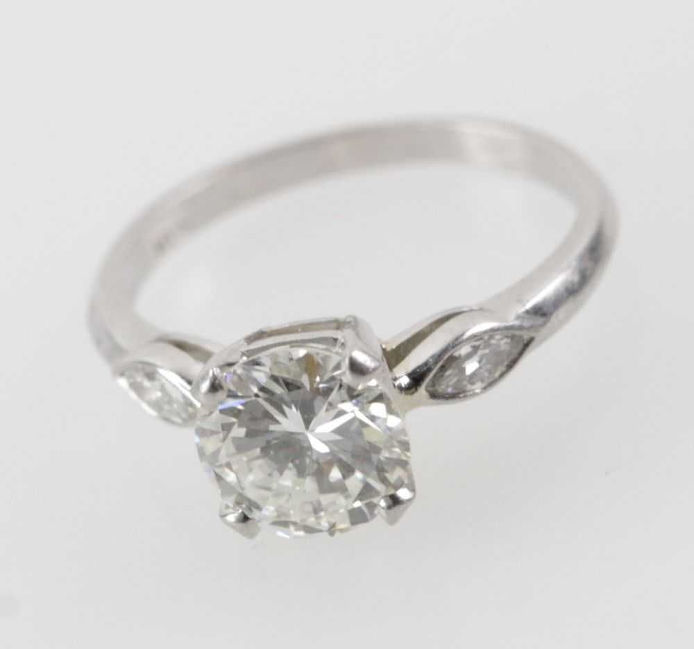 Platinum and Diamond Solitaire Ring - image 4