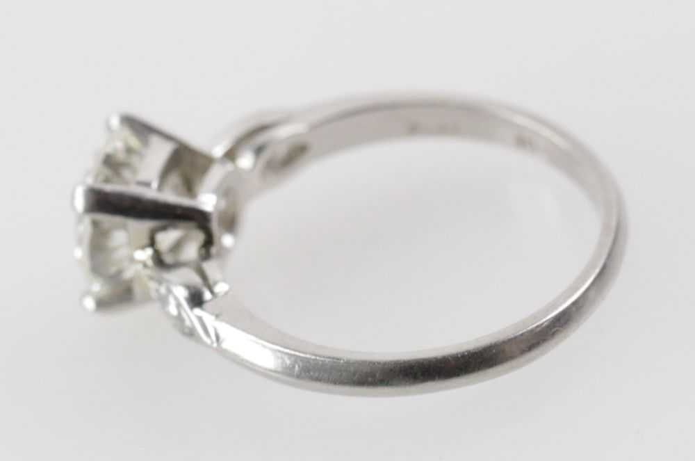 Platinum and Diamond Solitaire Ring - image 5