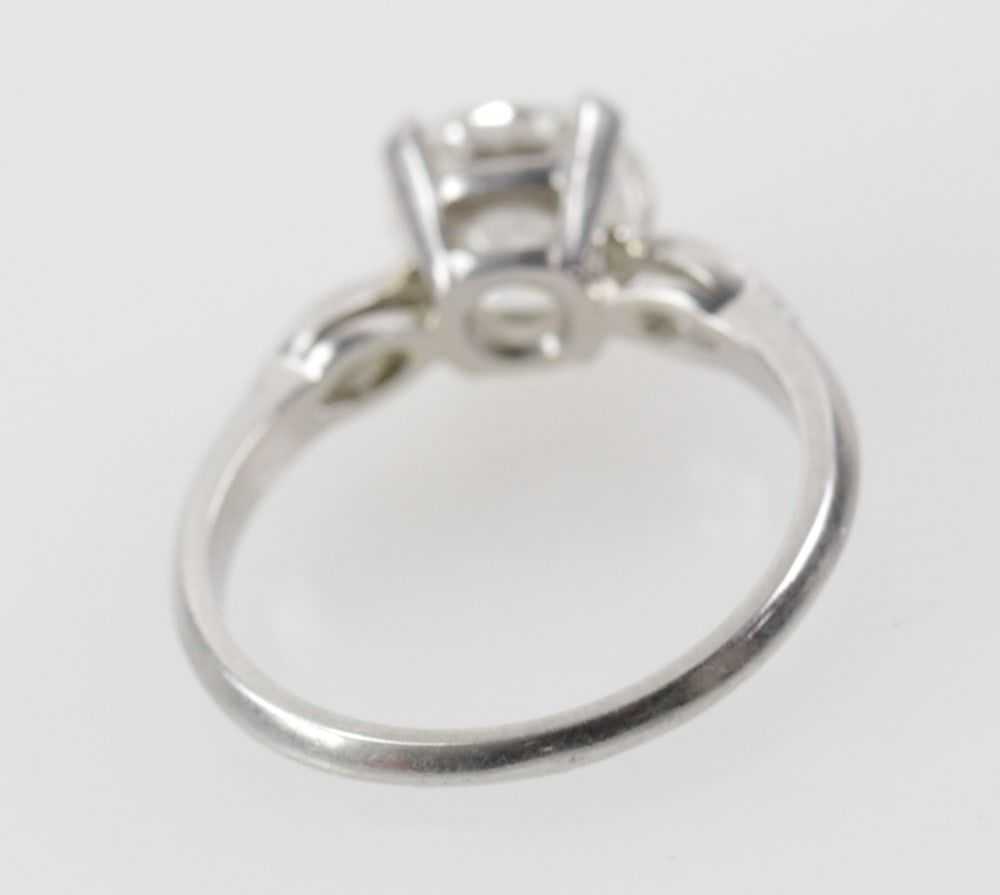 Platinum and Diamond Solitaire Ring - image 6