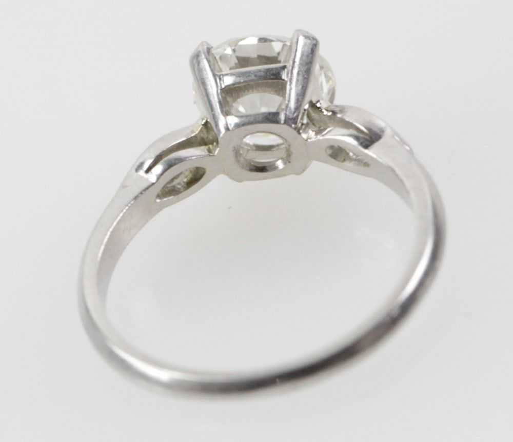 Platinum and Diamond Solitaire Ring - image 7