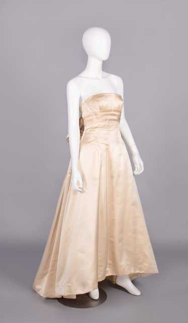 COUTURE SILK EVENING GOWN, 1950s
