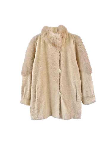 Faux Fur Coat - Faux fur coat, off-white in devour