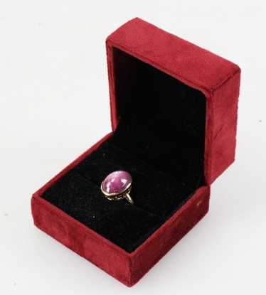 18k Gold Star Ruby Double Cabochon Ring