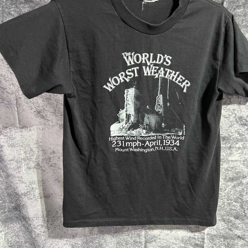 True Vintage Meteorologic TShirt c. 1983 worlds w… - image 3