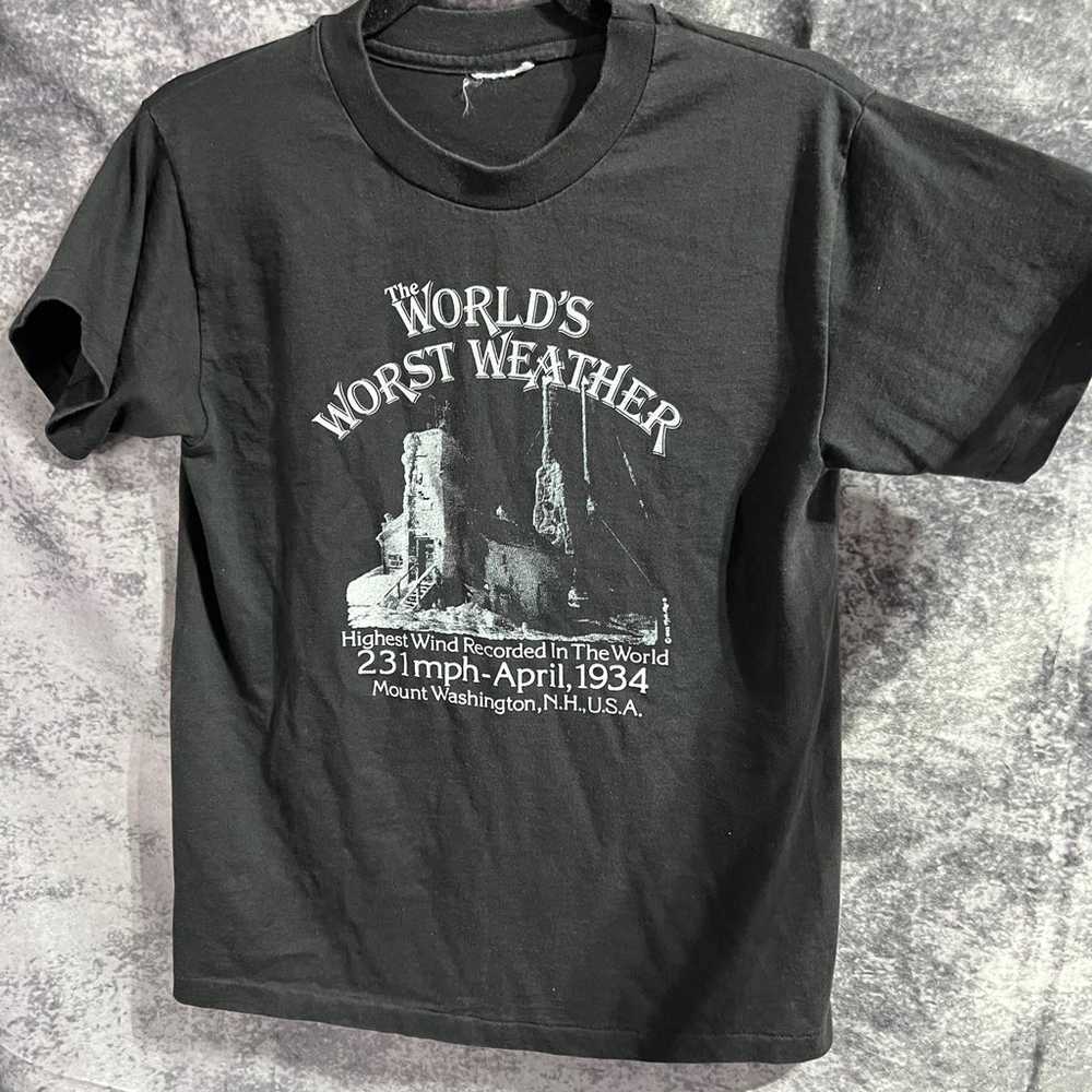 True Vintage Meteorologic TShirt c. 1983 worlds w… - image 5