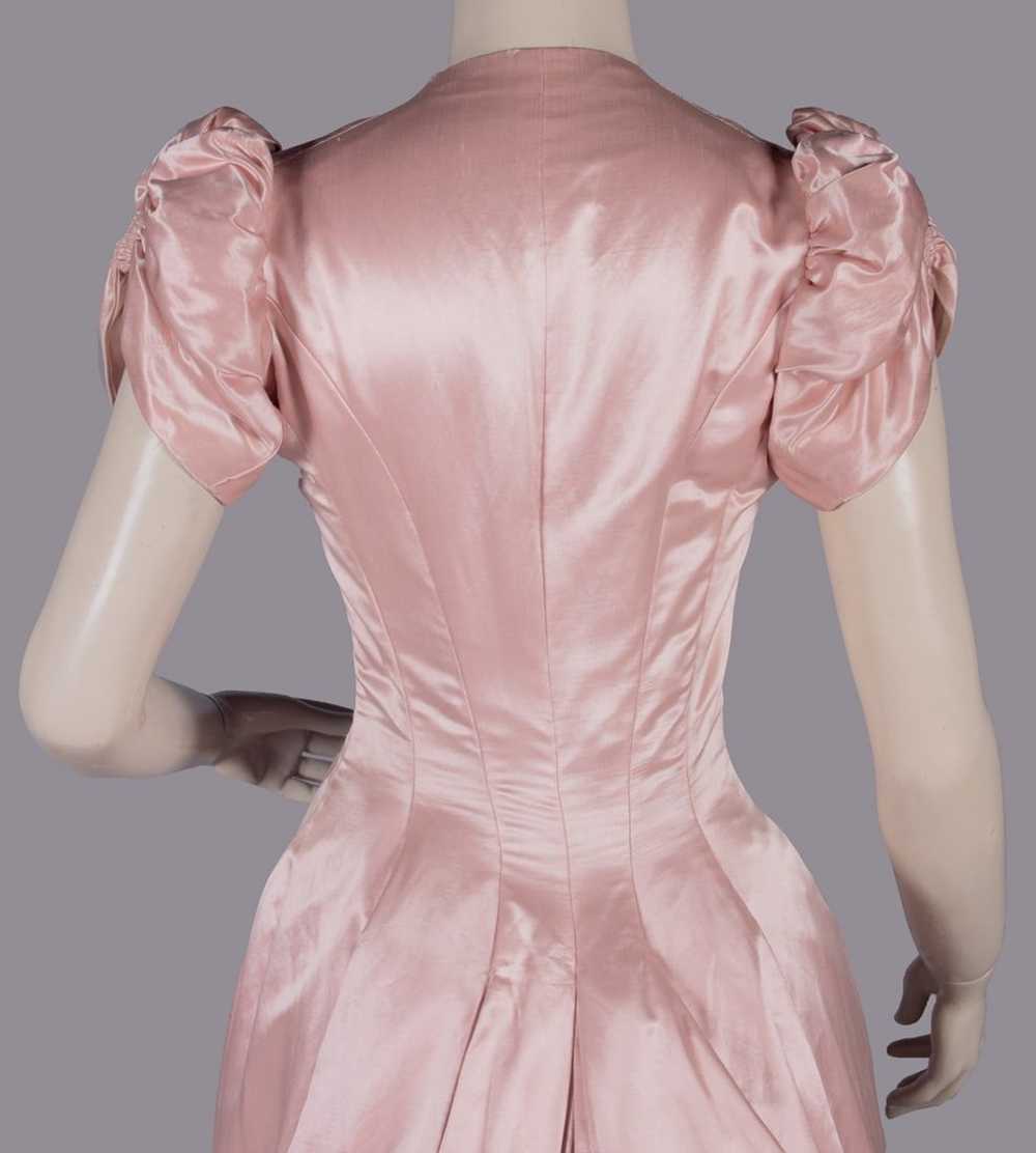 BLUSH PINK SILK SATIN EVENING GOWN, LATE 1880s - image 8
